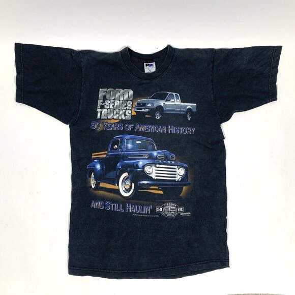 VTG 90s Ford F-Series Trucks Black Men’s T-Shirt Sz Large, 100% Cotton - Picture 1 of 9